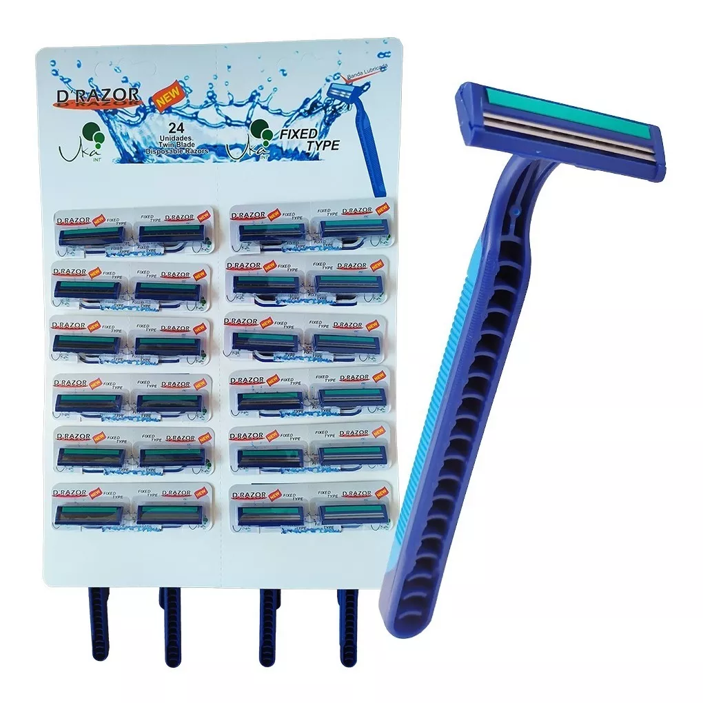 Máquina d´razor 2 hojas azul x 24 und