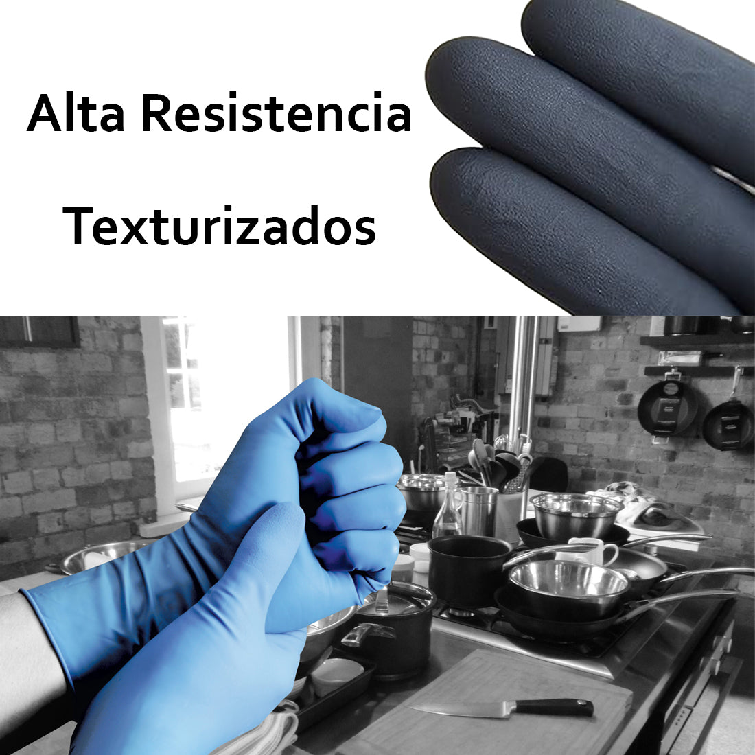 Guantes de Nitrilo HD Cal 12 x 50u Negro