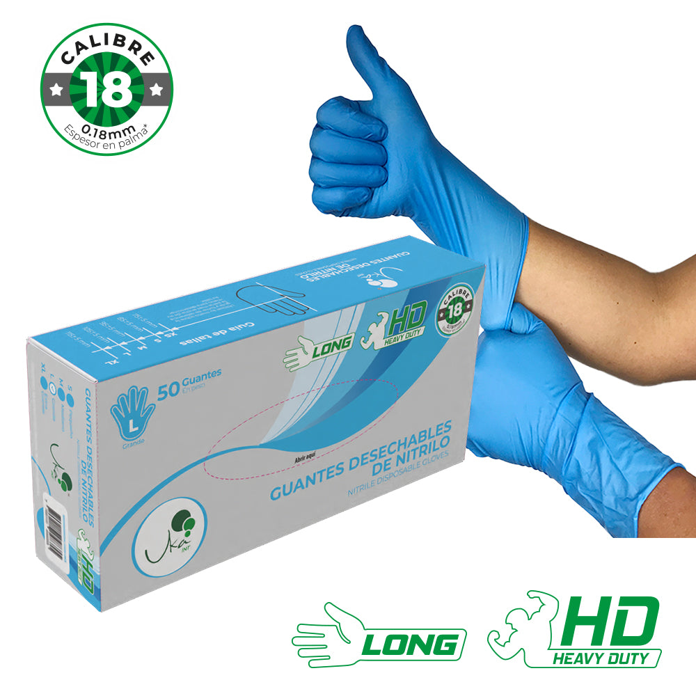 Guantes de Nitrilo HD Cal 18 x 50u Azul