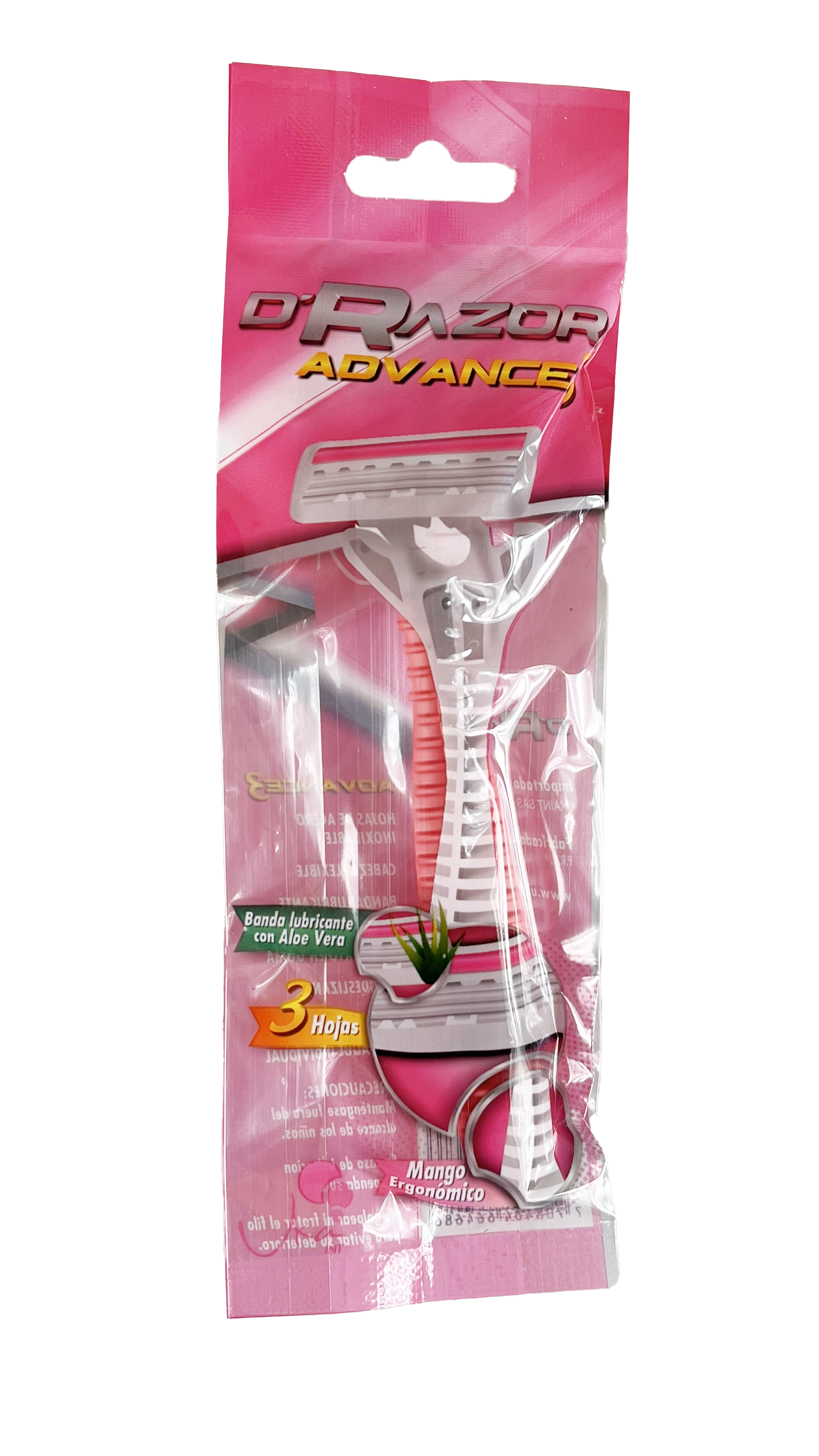 Maquina De Afeitar 3 Hojas Rosada x12und