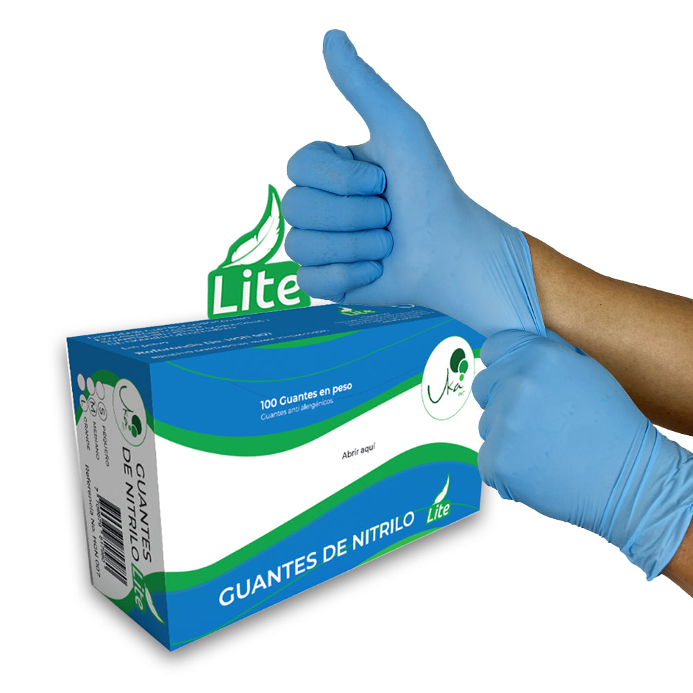Guantes de nitrilo Lite Azul Calibre 6 x100u ukaint