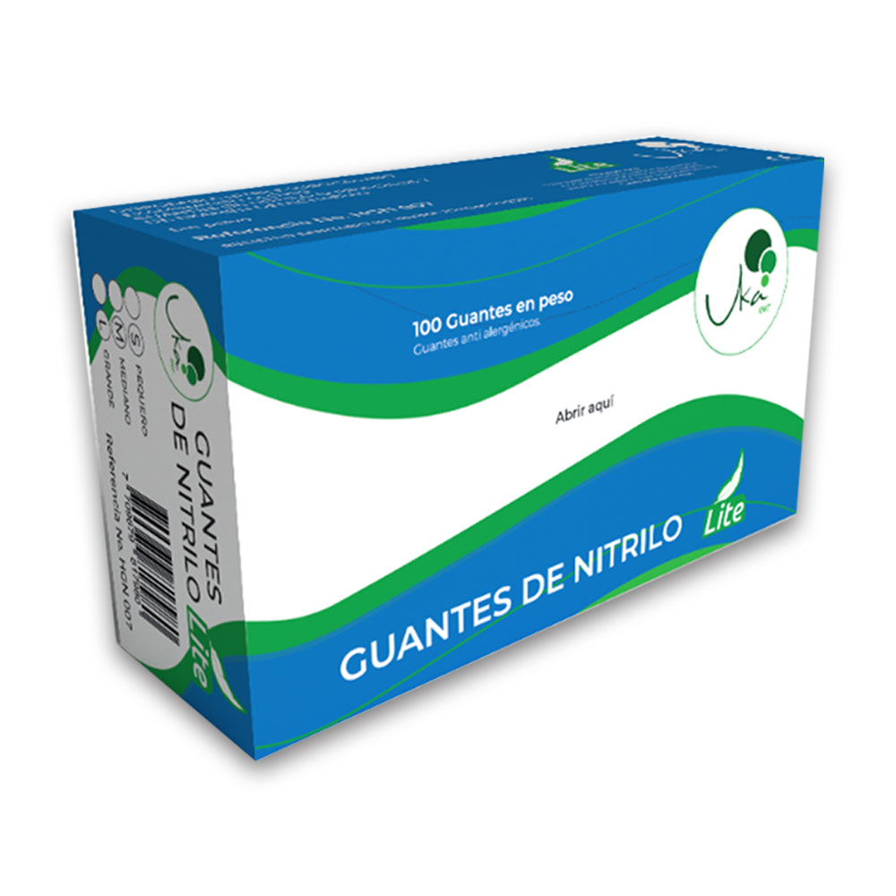 Guantes de nitrilo Lite Azul Calibre 6 x100u ukaint
