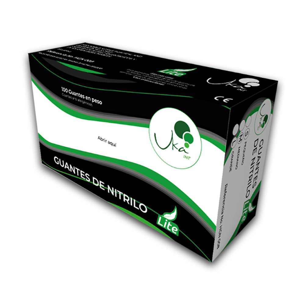 Guantes de nitrilo Lite Negro Calibre 6 x100u ukaint