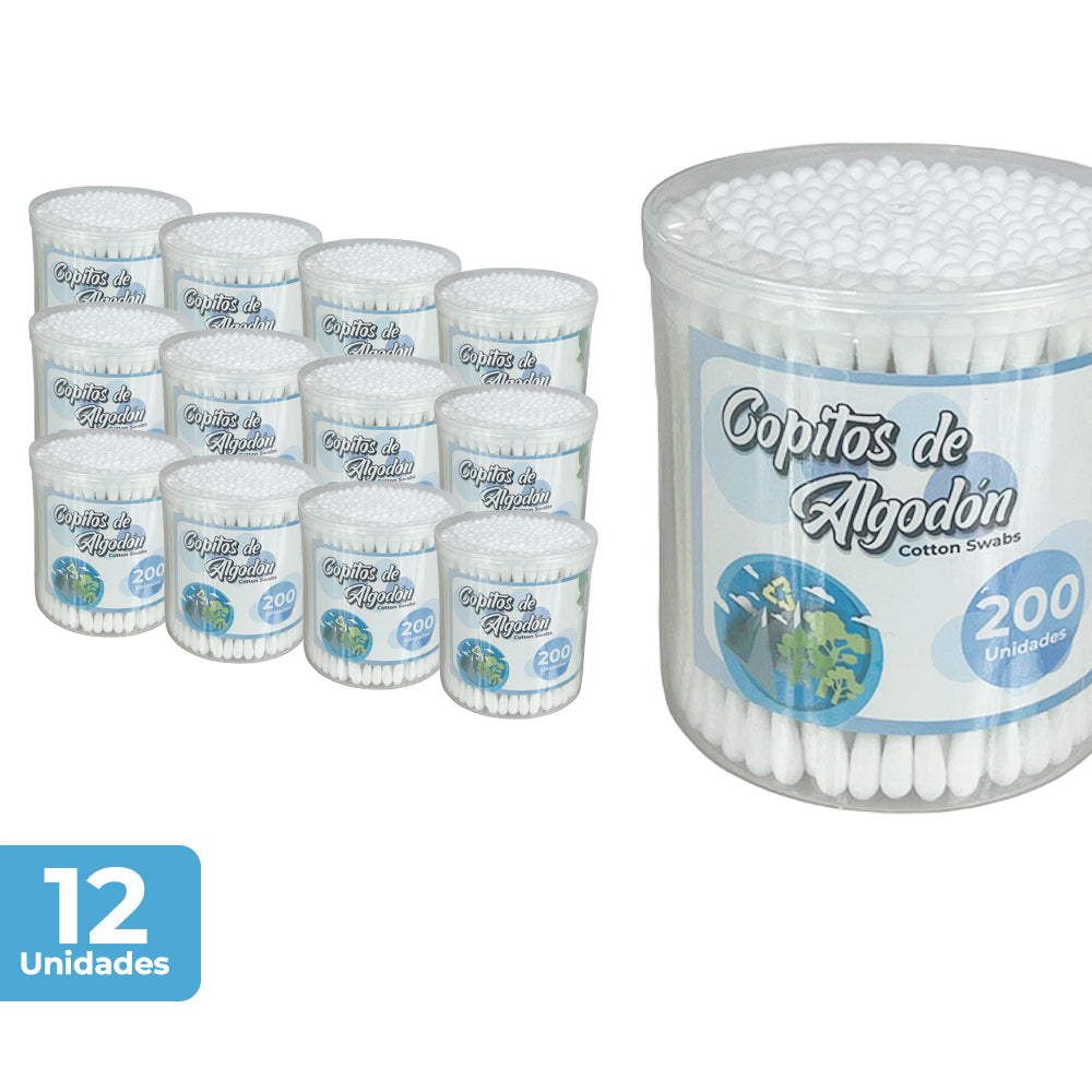 Copitos de Algodón Baston de papel  x200 u Ukaint Empaque Rigido