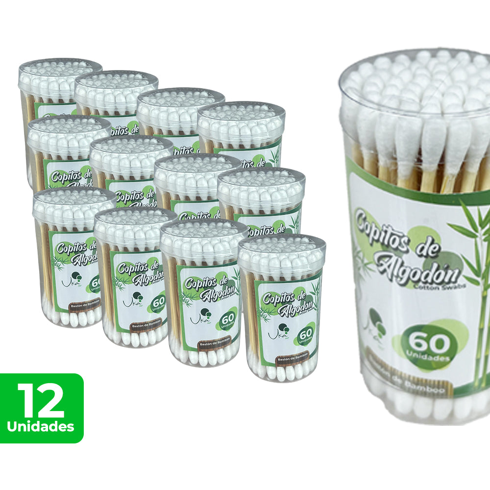 Copitos de Algodón Baston de bambo x60 u Empaque Flexible Ukaint