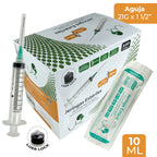 Jeringa Esteril 10 ml x 100u aguja 21gx1 1/2 Ukaint