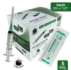 Jeringa Esteril 5 ml x 100u aguja 21gx1 1/2 Ukaint