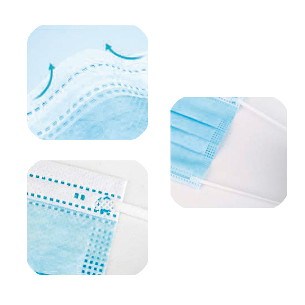 Tapabocas x100Und Invima 3 Capas Azul