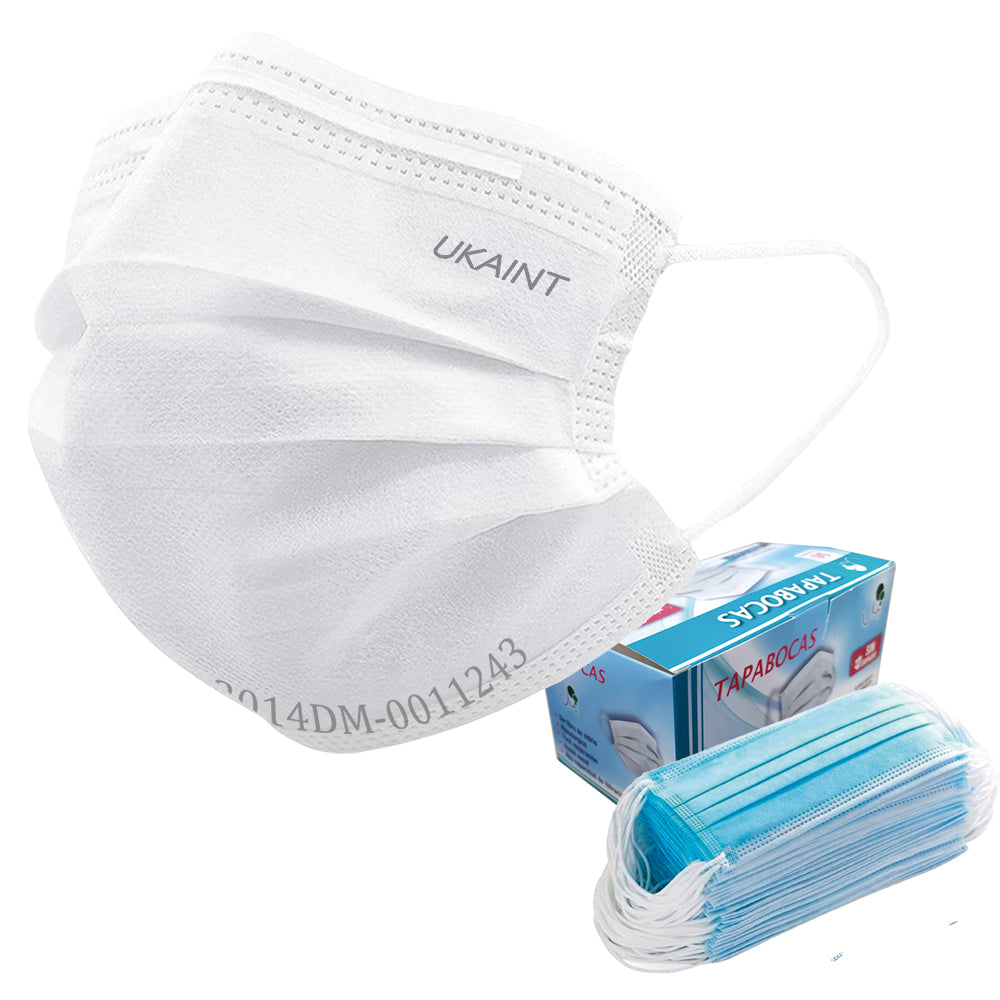 Tapabocas blanco sin empaque individual x 50 und