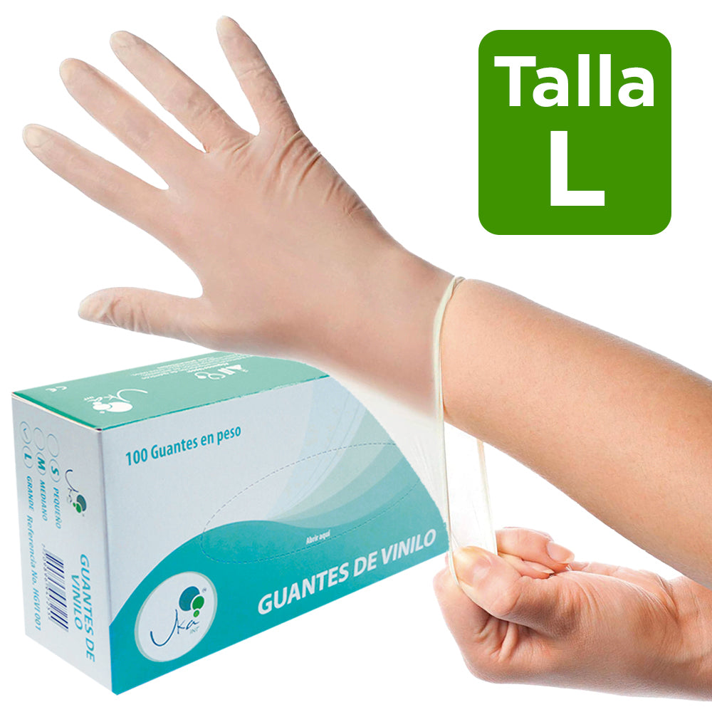 Guante vinilo x 100 und talla L